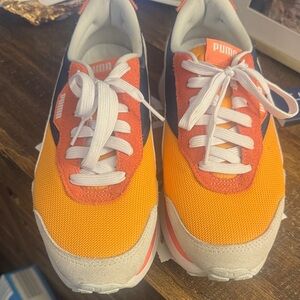 Puma Vibrant Orange and Red Athletic Shoes